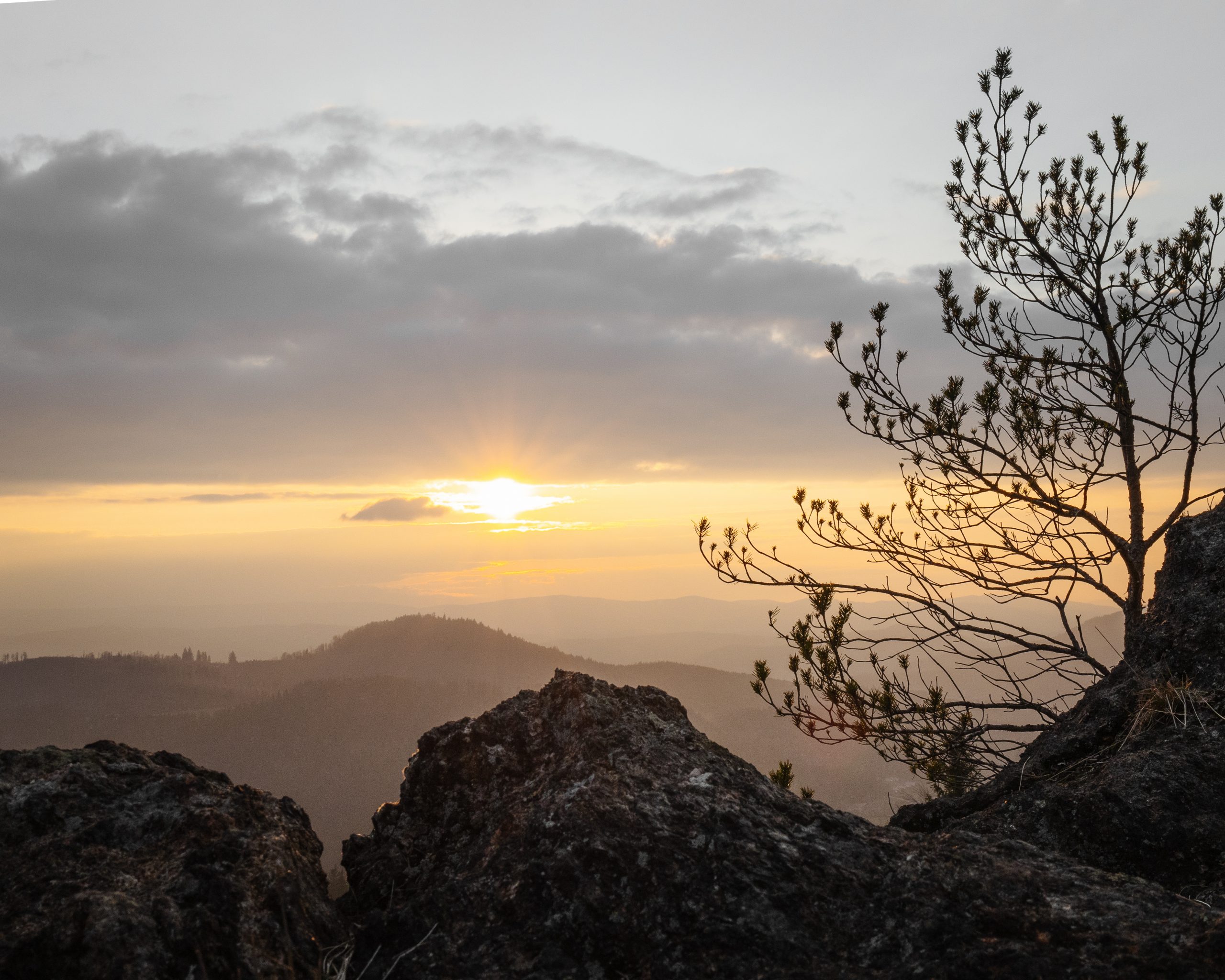 Sonnenuntergang im Bayerischen Wald, Silberberg